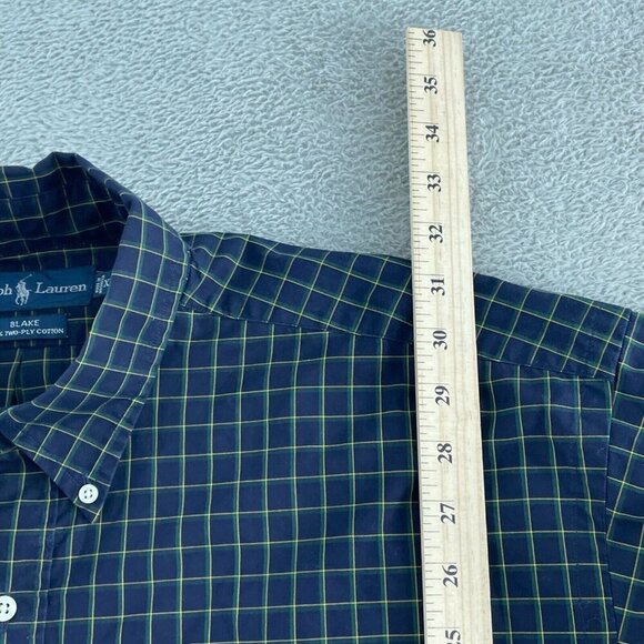 Ralph Lauren Blake Mens XL Checkered Long Sleeve Shirt 100% Two-Ply Cotton 4395 - Picture 4 of 7